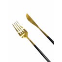 Ver imagem 2 de Jogo de Talheres 12 Peças Dourado e Preto Slim