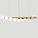 Ver imagem 2 de Lustre Pendente Figo com 9 Globos Esfera de Vidro - Ouro - 9-2520-14