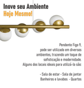Ver imagem 7 de Lustre Pendente Figo com 9 Globos Esfera de Vidro - Ouro - 9-2520-14
