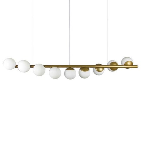 Lustre Pendente Figo com 9 Globos Esfera de Vidro - Ouro - 9-2520-14