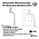 Ver imagem 6 de Misturador Monocomando de Mesa Lavatório Bica Alta Sobrepor Slim 1.1/2" Cromado (6208 C-95)