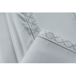 Conjunto Cama Casal Queen Size Madri Bordado 300 Fios Super Macio:cinza - 4