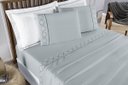 Ver imagem 3 de Conjunto Cama Casal Queen Size Madri Bordado 300 Fios Super Macio:cinza