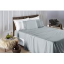 Ver imagem 1 de Conjunto Cama Casal Queen Size Madri Bordado 300 Fios Super Macio:cinza