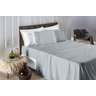 Conjunto Cama Casal Queen Size Madri Bordado 300 Fios Super Macio:cinza - 1