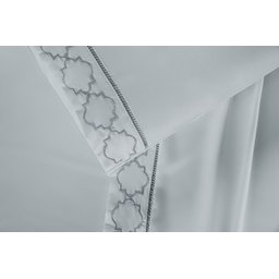 Conjunto Cama Casal Queen Size Madri Bordado 300 Fios Super Macio:cinza - 5