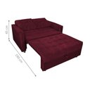 Ver imagem 2 de Sofá Cama Bruma 2 Lugares 140cm Vinho Veludo Matrix para Sala de Estar