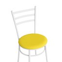 Ver imagem 3 de Mesa de Jantar Redonda 80cm Imbuia com 4 Cadeiras Estofada Branca