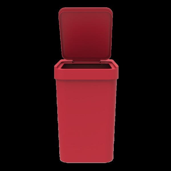 Lixeira Plástica Com Porta Sacos 5 Litros Soprano Vermelha - 4