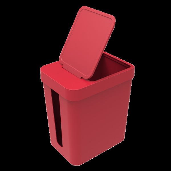 Lixeira Plástica Com Porta Sacos 5 Litros Soprano Vermelha - 2