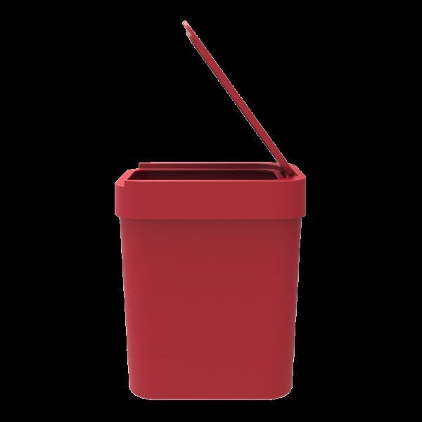 Lixeira Plástica Com Porta Sacos 5 Litros Soprano Vermelha - 3