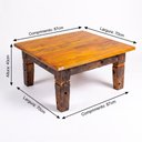 Ver imagem 4 de Mesa de Centro Rústica Madeira Maciça Sala Estar 87x70 Retangular