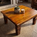 Ver imagem 2 de Mesa de Centro Rústica Madeira Maciça Sala Estar 87x70 Retangular