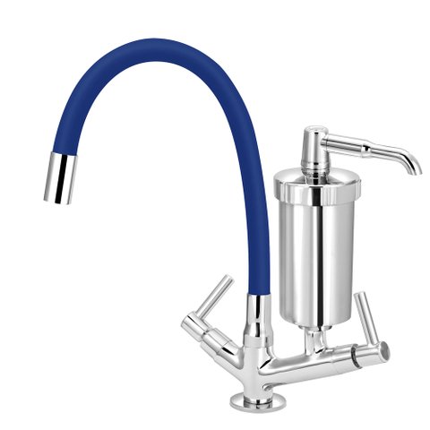 Torneira Filtro Gourmet Flexível Colorido Mesa Luxo 1/4 V:azul