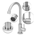 Ver imagem 2 de Torneira Aço Inox Escovado Mesa Bica Móvel 1/4:cinza-escuro/inox Escovado