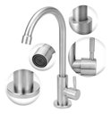 Ver imagem 2 de Torneira Aço Inox Escovado Mesa Bica Móvel 1/4:cinza-escuro/inox Escovado