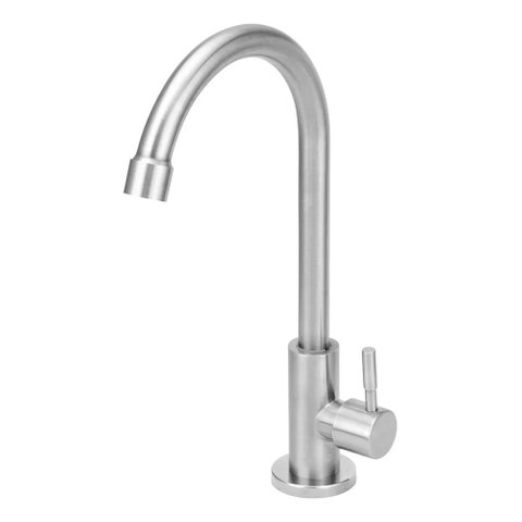 Torneira Aço Inox Escovado Mesa Bica Móvel 1/4:cinza-escuro/inox Escovado