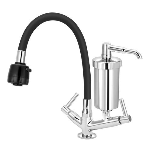 Torneira Filtro Gourmet Mesa Duplo Jato Colorido 1/4 V.:preto