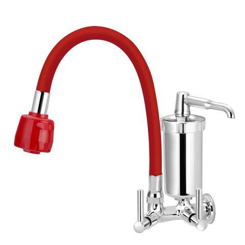 Torneira Filtro Gourmet Parede Duplo Jato Colorido 1/4 V:vermelho