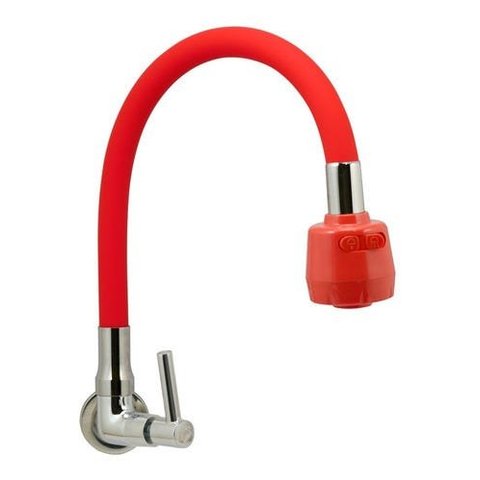 Torneira Cozinha Parede Tubo Gourmet Duplo Jato 1/4v:Vermelho