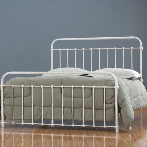 Cama de Ferro Patente Viuva Branca Envelhecido Icamas