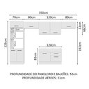 Ver imagem 4 de Armário de Cozinha Completa 350cm Branco Agata Madesa 01