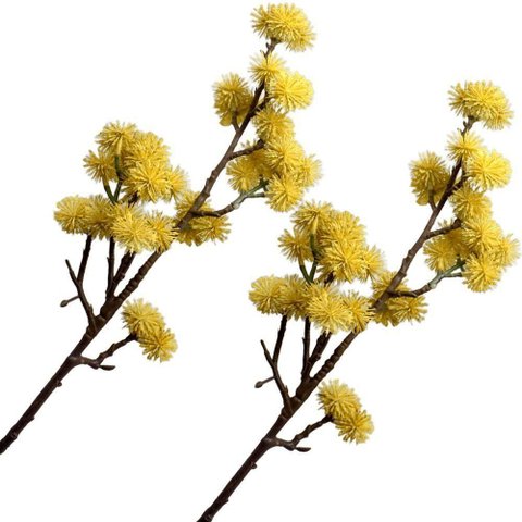 Kit 2 Plantas Artificial Mamonas Amarelo Escuro Jardim 70cm
