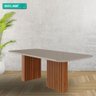 Mesa de Jantar Retangular 210x100cm Tampo Mdf/vidro Ester Cimol Cinamomo/off White - 2