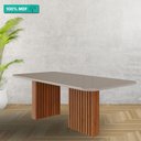 Ver imagem 2 de Mesa de Jantar Retangular 210x100cm Tampo Mdf/vidro Ester Cimol Cinamomo/off White