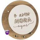 Ver imagem 2 de Porta Chaves e Cartas Amor Mora Aqui Redondo Organizador Luxo