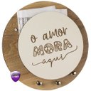 Ver imagem 1 de Porta Chaves e Cartas Amor Mora Aqui Redondo Organizador Luxo