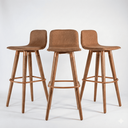 Ver imagem 1 de Kit 3 Banquetas Linho com Detalhes em Aço Design Premium:terracota/cobre