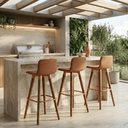 Ver imagem 7 de Kit 3 Banquetas Linho com Detalhes em Aço Design Premium:terracota/cobre