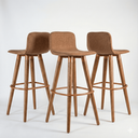 Ver imagem 2 de Kit 3 Banquetas Linho com Detalhes em Aço Design Premium:terracota/cobre