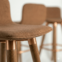 Ver imagem 6 de Kit 3 Banquetas Linho com Detalhes em Aço Design Premium:terracota/cobre
