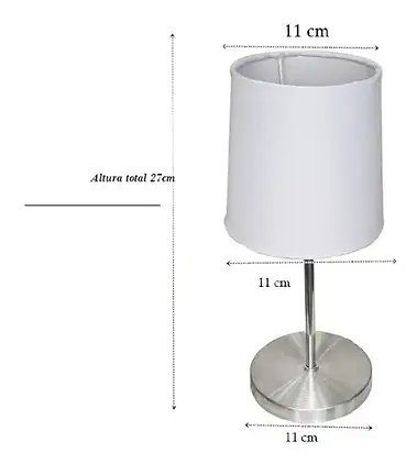 2 Luminária De Cabeceira Mini Abajur Metal Escovado - 3