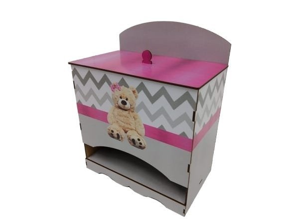 Kit Bebe Quarto Menina Decoração Urso Berço Adesivado Mdf - 5