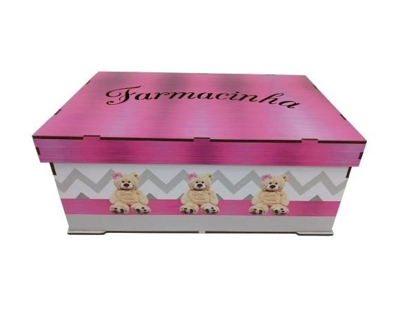 Kit Bebe Quarto Menina Decoração Urso Berço Adesivado Mdf - 4