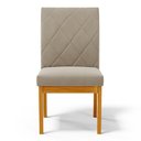 Ver imagem 6 de Kit 2 Cadeiras de Sala de Jantar Estofadas Gomes Madeira Maciça Suede Bege G78 - Gran Belo Cadeira d