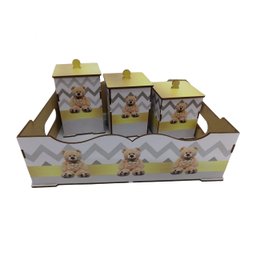 Kit Bebe Quarto Menina Menino Decoração Urso Berço Adesivado - 4