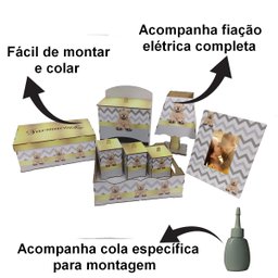 Kit Bebe Quarto Menina Menino Decoração Urso Berço Adesivado - 1
