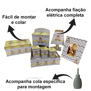 Kit Bebe Quarto Menina Menino Decoração Urso Berço Adesivado