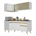 Ver imagem 1 de Armário de Cozinha Compacta de Canto Veneza Multimóveis V2056 Branco/Dourado