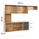 Ver imagem 3 de Armário de Cozinha Completo 180cm Juliana com 7 Portas e Gavetas Damasco Cinza