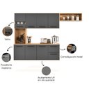 Ver imagem 5 de Armário de Cozinha Completo 180cm Juliana com 7 Portas e Gavetas Damasco Cinza