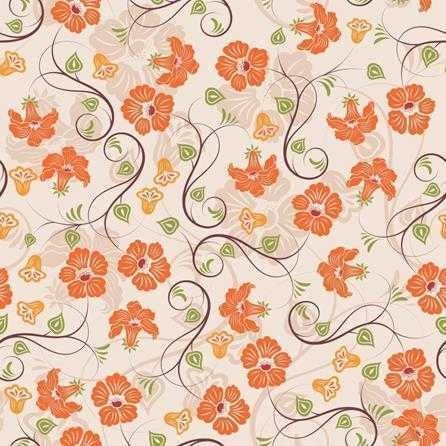 Papel De Parede Adesivo Floral Laranja Rolo X M Madeiramadeira