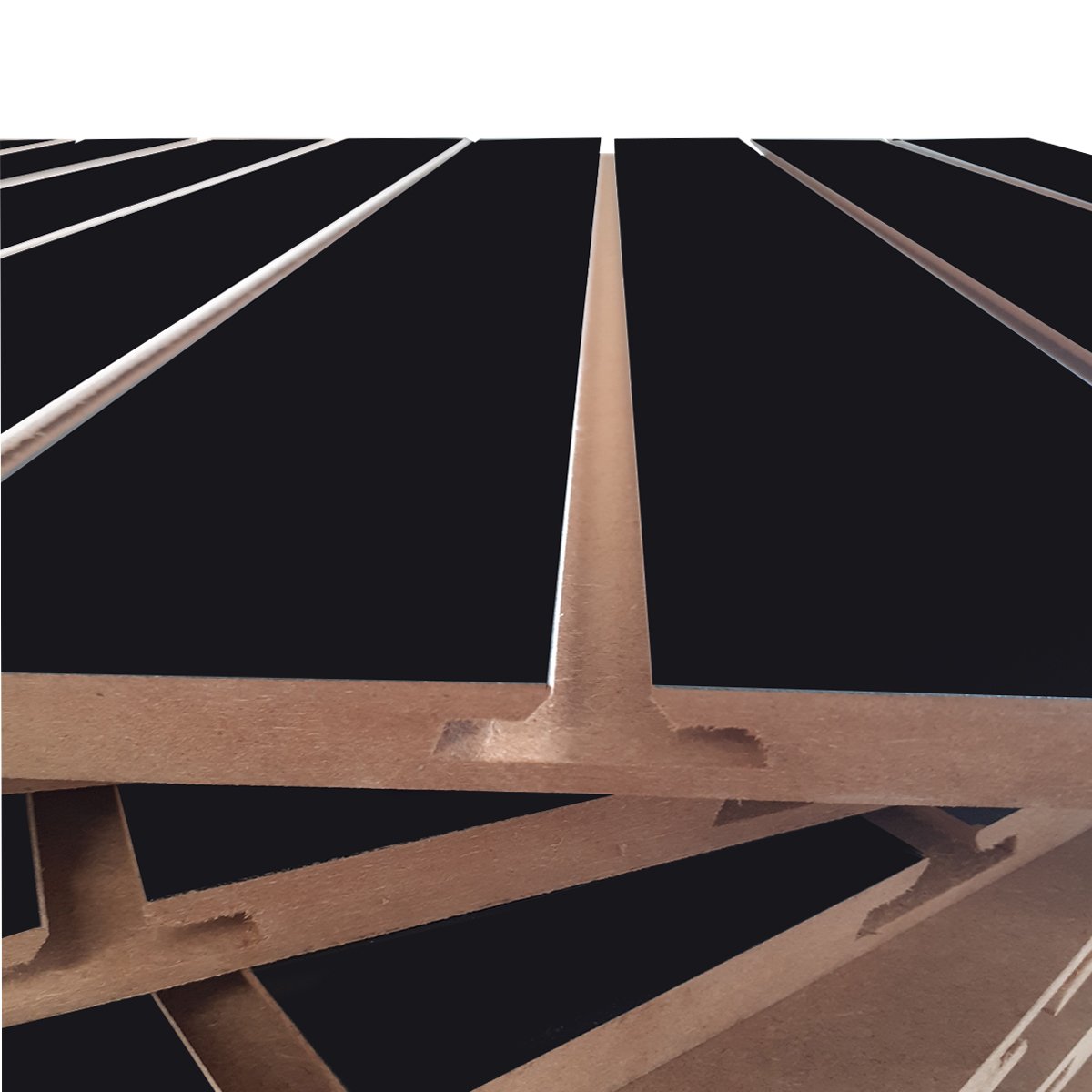 Kit 4 Paineis Canaletados Preto - 0,61 X 0,61 - 5