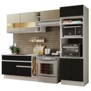 Ver imagem 3 de Armário de Cozinha Completa 290cm Branco/Preto/Crema Cristal Madesa 09