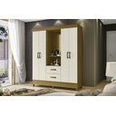 Ver imagem 1 de Guarda Roupa Casal C/espelho 4 Portas 2 Gavetas Mobi Capelinha- Carvalho/off White -albatroz