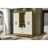 Guarda Roupa Casal C/espelho 4 Portas 2 Gavetas Mobi Capelinha- Carvalho/off White -albatroz - 1
